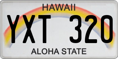 HI license plate YXT320