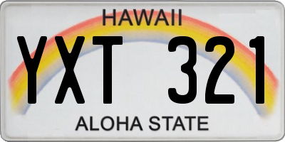HI license plate YXT321