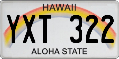 HI license plate YXT322