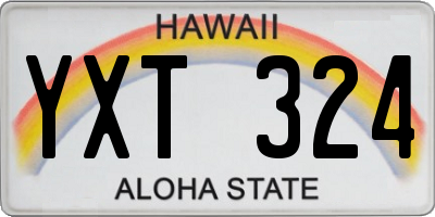 HI license plate YXT324