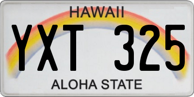 HI license plate YXT325