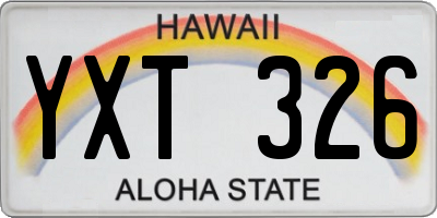 HI license plate YXT326