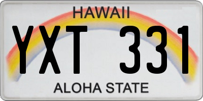 HI license plate YXT331