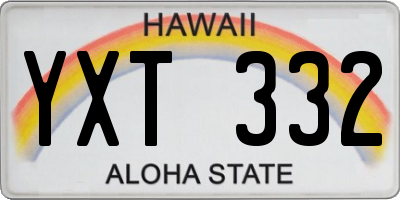 HI license plate YXT332