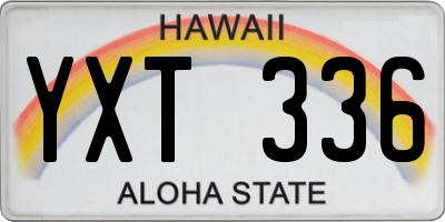 HI license plate YXT336