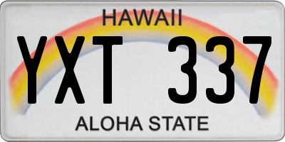 HI license plate YXT337