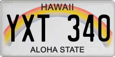 HI license plate YXT340