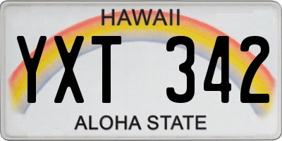 HI license plate YXT342