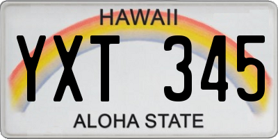 HI license plate YXT345