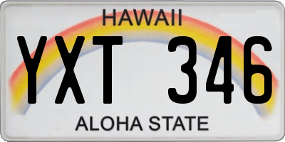 HI license plate YXT346