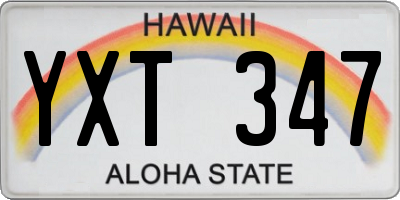 HI license plate YXT347