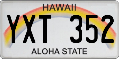 HI license plate YXT352
