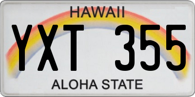 HI license plate YXT355