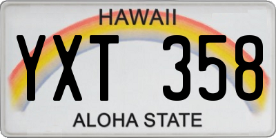 HI license plate YXT358