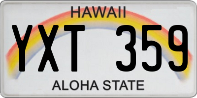 HI license plate YXT359