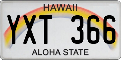 HI license plate YXT366
