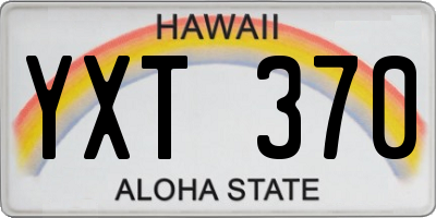 HI license plate YXT370
