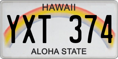 HI license plate YXT374