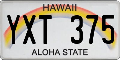 HI license plate YXT375