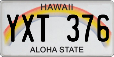 HI license plate YXT376