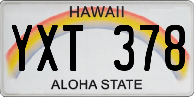 HI license plate YXT378