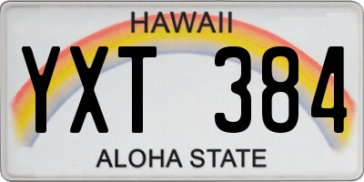 HI license plate YXT384