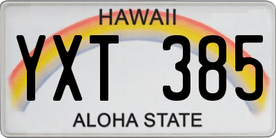 HI license plate YXT385