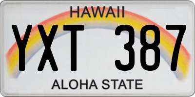 HI license plate YXT387