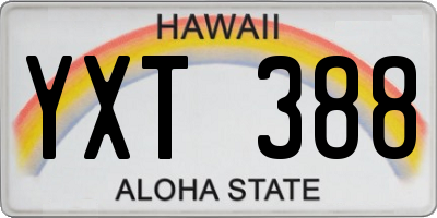 HI license plate YXT388