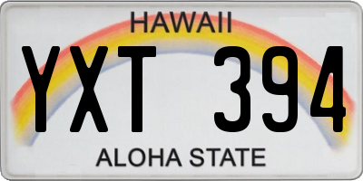HI license plate YXT394