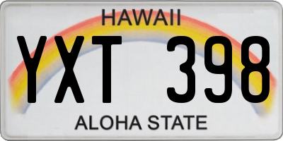 HI license plate YXT398