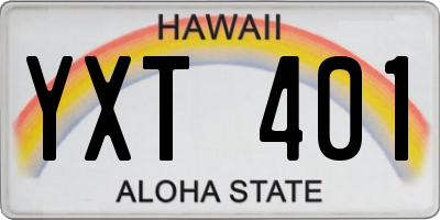 HI license plate YXT401