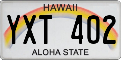 HI license plate YXT402
