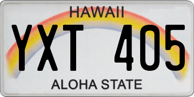 HI license plate YXT405