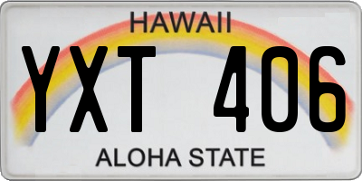 HI license plate YXT406
