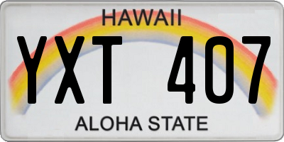HI license plate YXT407