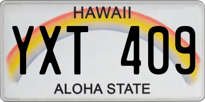 HI license plate YXT409