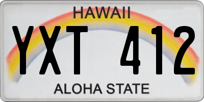 HI license plate YXT412