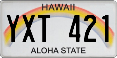 HI license plate YXT421