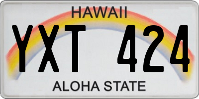 HI license plate YXT424