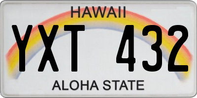 HI license plate YXT432