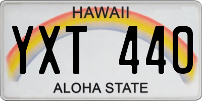 HI license plate YXT440