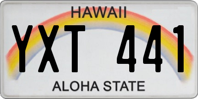 HI license plate YXT441