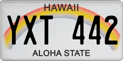 HI license plate YXT442