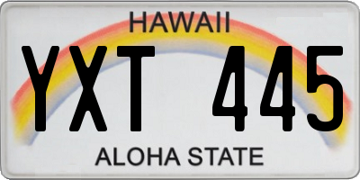 HI license plate YXT445