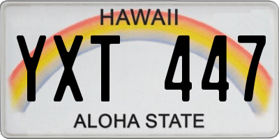 HI license plate YXT447