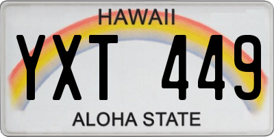 HI license plate YXT449