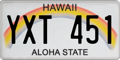 HI license plate YXT451