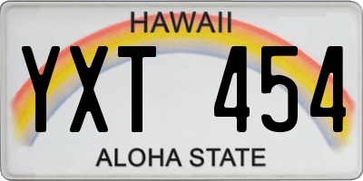 HI license plate YXT454