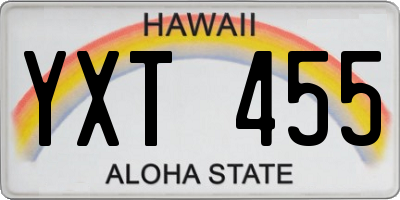 HI license plate YXT455
